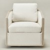 KINWELL 31"W Oak Frame Upholstered Swivel Barrel Armchair - 2 of 4