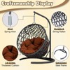 Sapphtopaz Egg-Shaped Cat Bed with Rattan Wicker Hanging Swinging Cat Bed with Soft Cushion & Detachable Hammock Bed for Small Cats & Dogs - 4 of 4