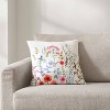 18"x18" Elena Printed Velvet Square Throw Pillow White - Crescent & Starlight: Floral Branch Design, Indoor Polyester Fill, Zippered - 2 of 4