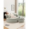 Runesay Modern Oversized Round Lazy Lounge Sofa with 5 Pillows and Ottoman - 4 of 4