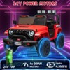 24V Ride On Toys for Big Kids, 2 Seater Extend Ride On Car, Kids' Electric Vehicles with Remote Control,Adjustable Car Body, Music,3 Speeds - 3 of 4