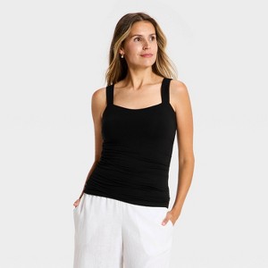 Top Tipo Tanque con Fruncido Lateral y Doble Capa de Jersey Moderno para Mujer - A New Day™
