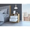 GlasFlength Nightstands Modern Two Drawer Bedside Table with Metal Handles Elegant Design for Bedroom Storage, Multicolored, 15.7"*14.7"*19.9" - 4 of 4