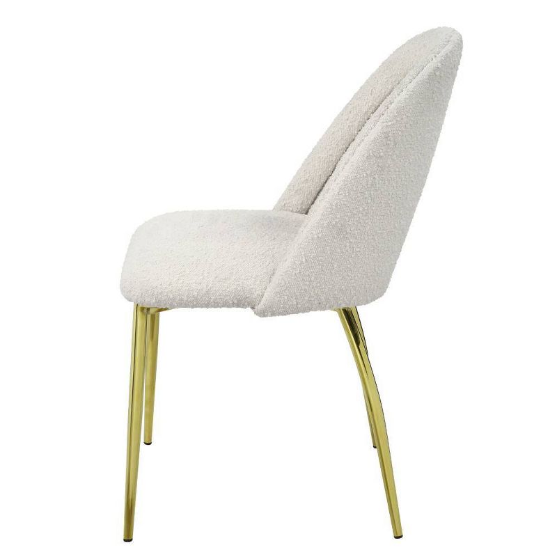 20&#34; Fadri Accent Chair Teddy Faux Shearling/Mirrored Gold Finish - Acme Furniture, 4 of 9