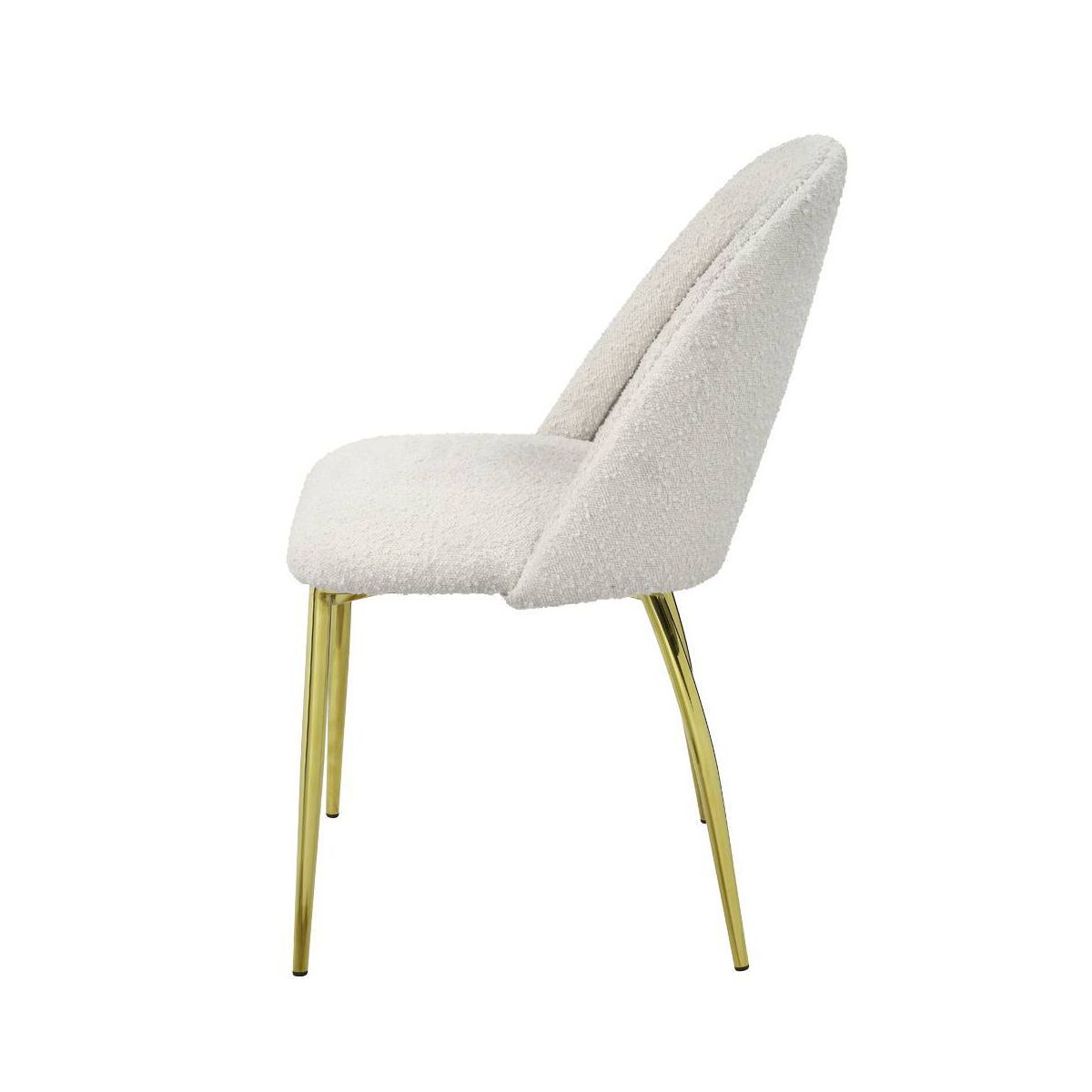 20" Fadri Accent Chair Teddy Faux Shearling/Mirrored Gold Finish - Acme Furniture - thumbnail 4