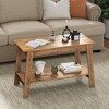 Coffee Table for Living Room, Farmhouse Coffee Table with 2 Storage Shelves, Wood Living Room Table - 4 of 4