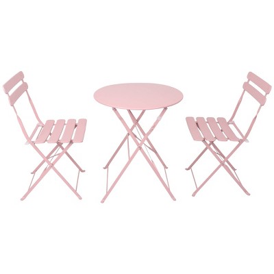Nestfair 3pc Patio Bistro Balcony Metal Chair Table Set
