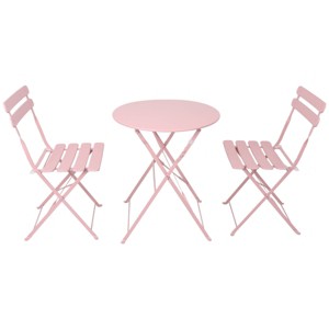 Nestfair 3pc Patio Bistro Balcony Metal Chair Table Set - 1 of 4