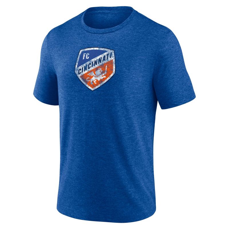 MLS FC Cincinnati Men&#39;s Gray Short Sleeve Triblend Chest Logo T-Shirt, 2 of 4