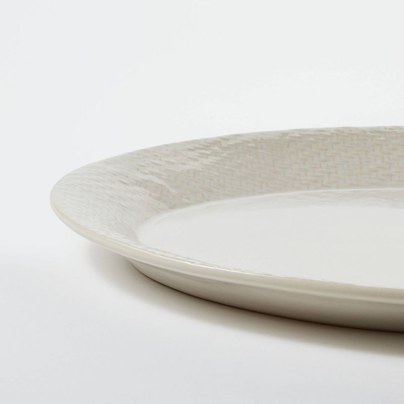 Stoneware Ceramic Oval Serving Platter Cream - Threshold&#8482; designed with Studio McGee, 5 of 6