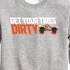Boys' - Cars - Get Your Tires Dirty Graphic Long Sleeve Fleece Sweatshirt - 2 of 4