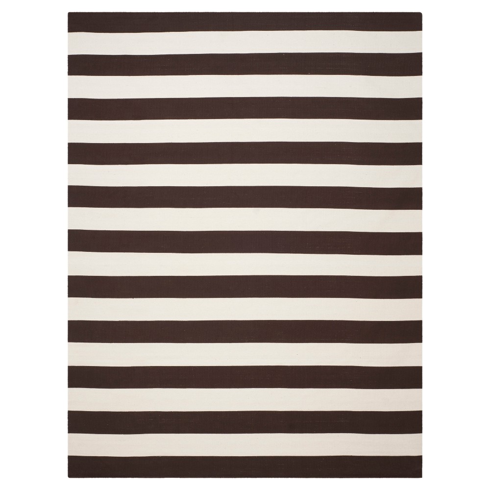 8'x10' Mati Flatweave Area Rug Black/Ivory - Safavieh