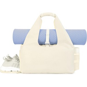 Yoga Gym Bag for Women Men, Shoe Compartment, Wet Dry Pockets & Adjustable Yoga Mat Holder - 1 of 4