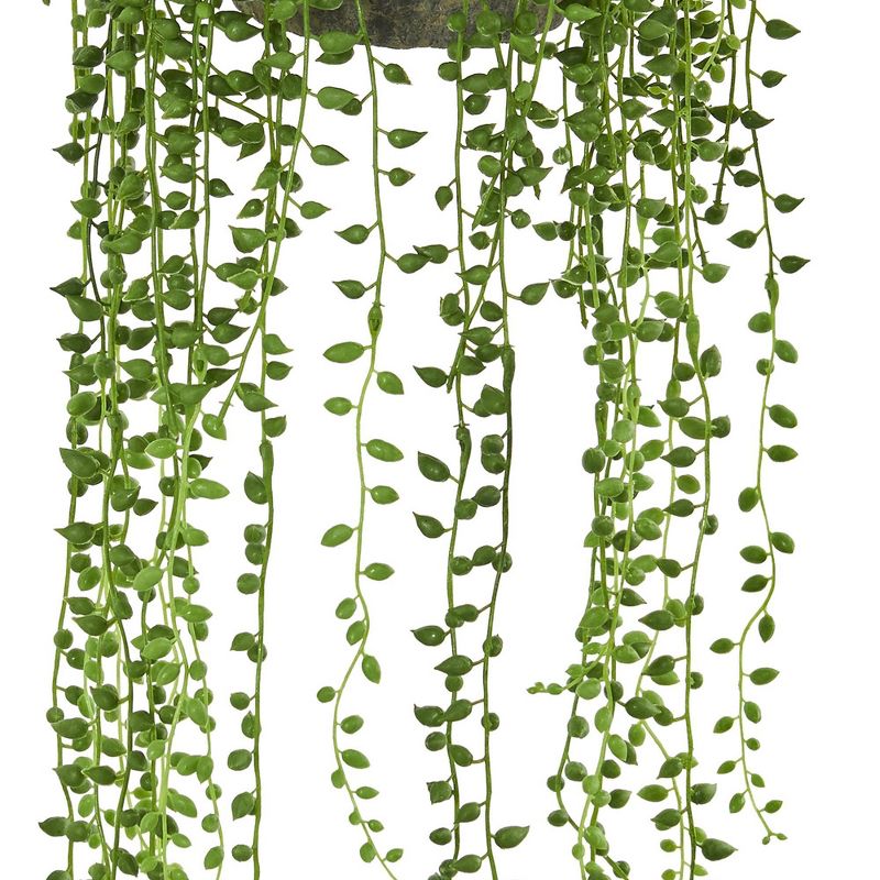 21&#34; x 6&#34; Artificial String of Pearl Plant in Hanging Basket - Nearly Natural, 4 of 7
