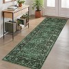 Floral Kitchen Rug – Washable, Non-Slip, Low Pile, Distressed Print Runner for Hallway, Bathroom, Laundry - 2 of 4