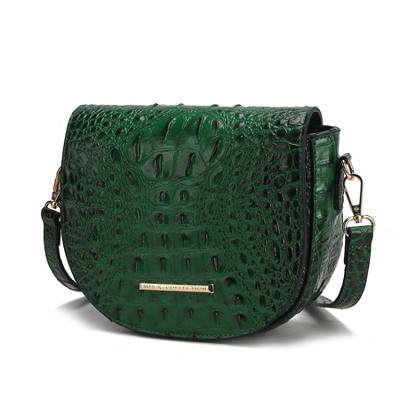 MKF Collection Amalia Crossbody Bag Croc-Embossed Vegan Leather Shoulder Bag Handbag by Mia K
