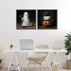 Stupell Industries Vintage Halloween Ghost & Pumpkin Stack 2pc Floating Frame Art Set - 2 of 4