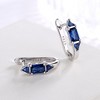 Amy and Annette Gemstone Sapphire or Emerald Huggie Earrings in Sterling Silver - 2 of 4