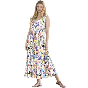 Woman Within Pintucked Sleeveless Dress - 1 of 4