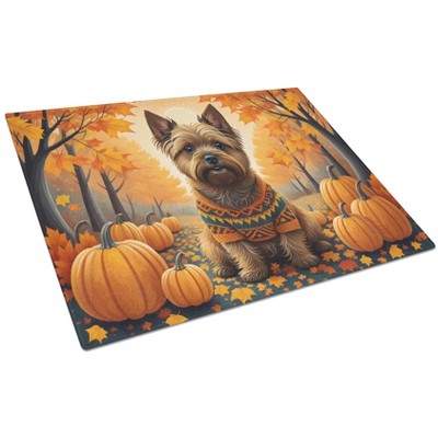 NEW Cairn Terrier Fall Glass Cutting Board Decorative Tempered Glass Kitchen Cutting and Serving Board Large Size Chopping Board