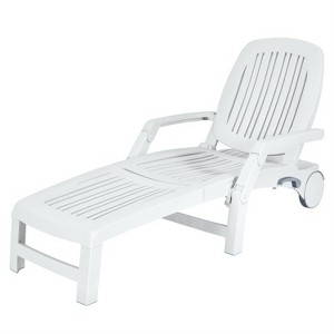 MOEPISY Adjustable Patio Sun Lounger With Weather Resistant Wheels - 1 of 4
