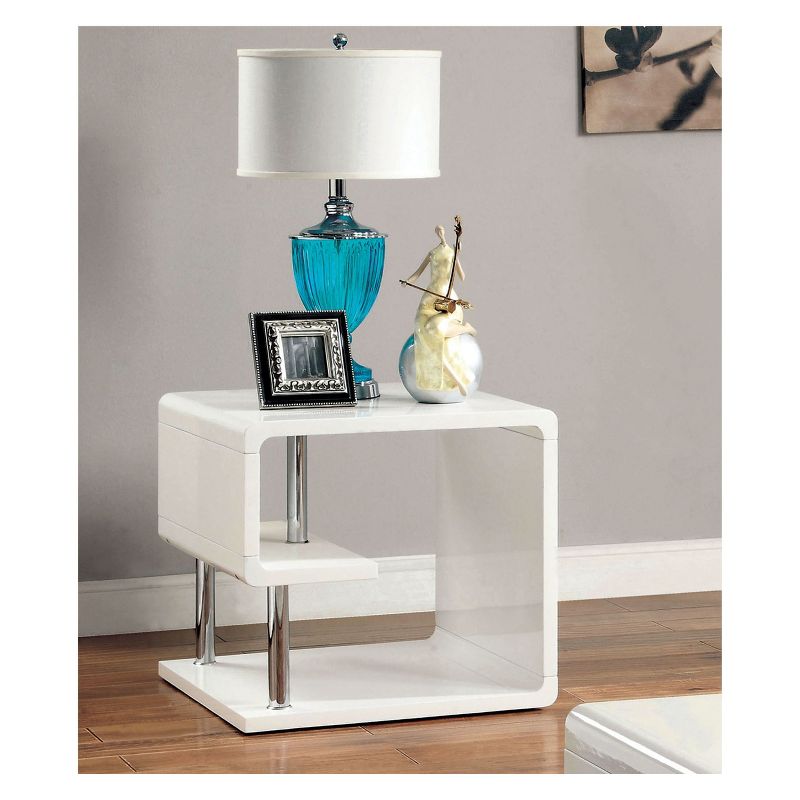 Clive End Table Glossy White - HOMES: Inside + Out, 3 of 8