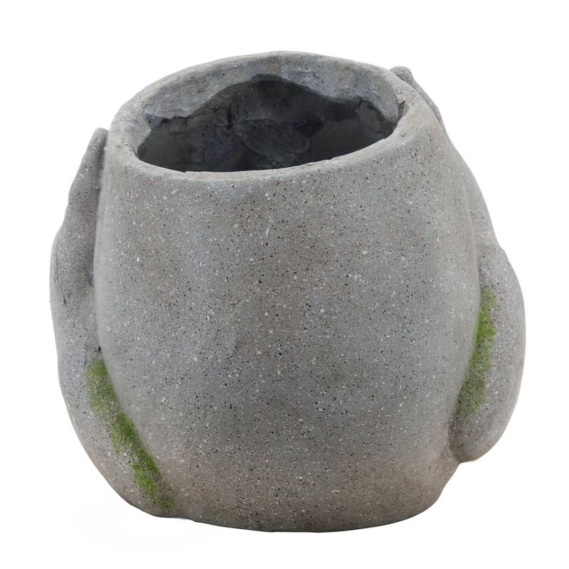 Sagebrook Home 10&#34; Wide Face with Hands Planter Pot Gray, 5 of 8