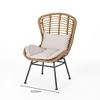 Outdoor Wicker Chairs, Rattan Chairs Set Of 2 With Cushions, Iron Frame, Waterproof Mat, Round Edges, Slender Angular Legs, Modern Outdoor Club Chairs - 4 of 4