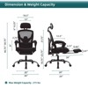 NicBex Ergonomic Office Chair,Swivel Desk Chair with Lumbar Support Pillow,Padded Armrests,Retractable Footrest,Mesh Computer Chair for Bedroom - 3 of 4