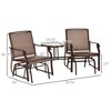 Aghana Digitals 2-Seat Outdoor Glider Loveseat with Coffee Table, Weather-Resistant Steel Frame & - 4 of 4