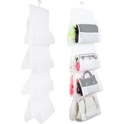 Hanging Purse Organizer, Breathable Nonwoven Handbag Organizer, 8 Easy  Access Clear Vinyl Pockets, White, 48 L x 12 W