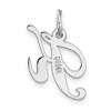 Black Bow Jewelry 14k White Gold Ella Collection Small Fancy Script Initial Pendant A-W - 4 of 4
