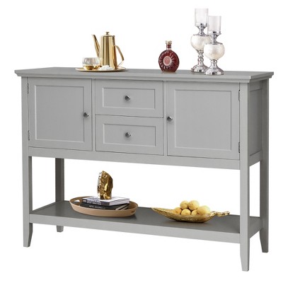 Costway Sideboard Buffet Table Wooden Console Table w/ Drawers & Storage Cabinets Blue/Brown/Gray/Beige
