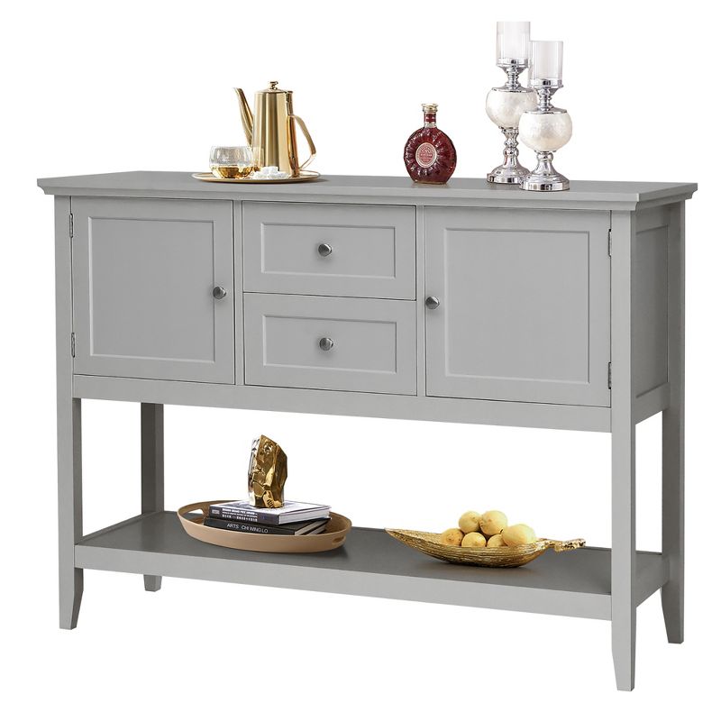 Costway Sideboard Buffet Table Wooden Console Table w/ Drawers & Storage Cabinets Blue/Brown/Gray/Beige, 1 of 11