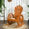 Outsunny Adirondack Rocking Chair with Slatted Design and Oversize Back for Porch, Poolside, or Garden Lounging - 3 of 4