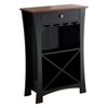 Kings Brand Hiland Bar Cabinet Wine Storage With Glass Holders & Drawer, Black - 3 of 4