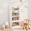 4-Tier Kids Bookshelf/White Toy Storage Cabinet Book Organizer Rounded Edges MDF Easy Assembly - 4 of 4