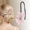 Unique Bargains Women's Solid Color Hair Disk Pink Black 1 Pc - 2 of 4