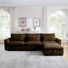 Christopher Knight Home Blair Modern Corduroy L Shaped 122" Sectional Sofa with Storage Ottoman and 3 Pillows - 2 of 4