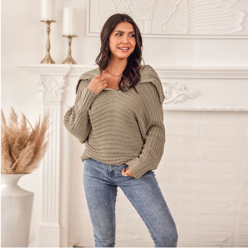 Women's Chunky Knit V-Neck Sweater - Cupshe, 3 of 8