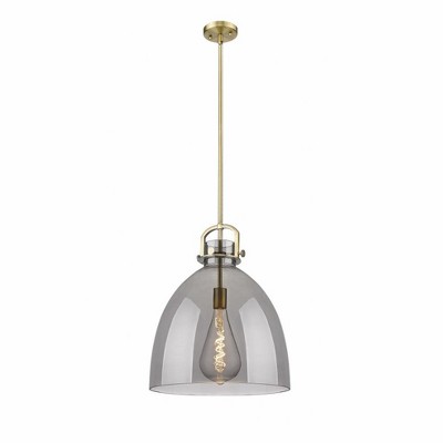 Newton Bell - 1 Light Stem Hung Pendant In Industrial Style-21.63 Inches Tall and 16 Inches Wide