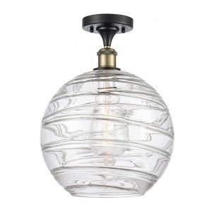 Athens Deco Swirl - 1 Light Semi-Flush Mount In Industrial Style-17 Inches Tall and 12 Inches Wide - 1 of 1
