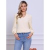 Allegra K Women's Vintage V Neck Long Sleeve Ruffle Collar Blouses - 4 of 4