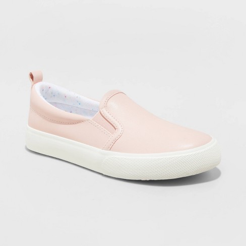 Girls pink slip on on sale shoes