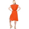 HAPPY BAY Women's Vacation Beachwear Long Bathing Suit Summer Short Front Tie Swimsuit Cover Ups X-Large-XX-Large Orange Solid - 4 of 4