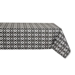 Design Imports  Black Ikat Outdoor Tablecloth 60X84 - 1 of 4