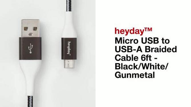 Micro USB to USB-A Braided Cable - heyday™, 5 of 6, play video