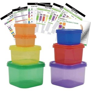 7-PCS Portion Control Containers Kit with Guides, Tracker, Planner & Recipes - 1 of 4