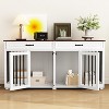 Famapy Wooden Double Cage Furniture Style Dog Kennel with 2 Drawers and Dividers - 2 of 4