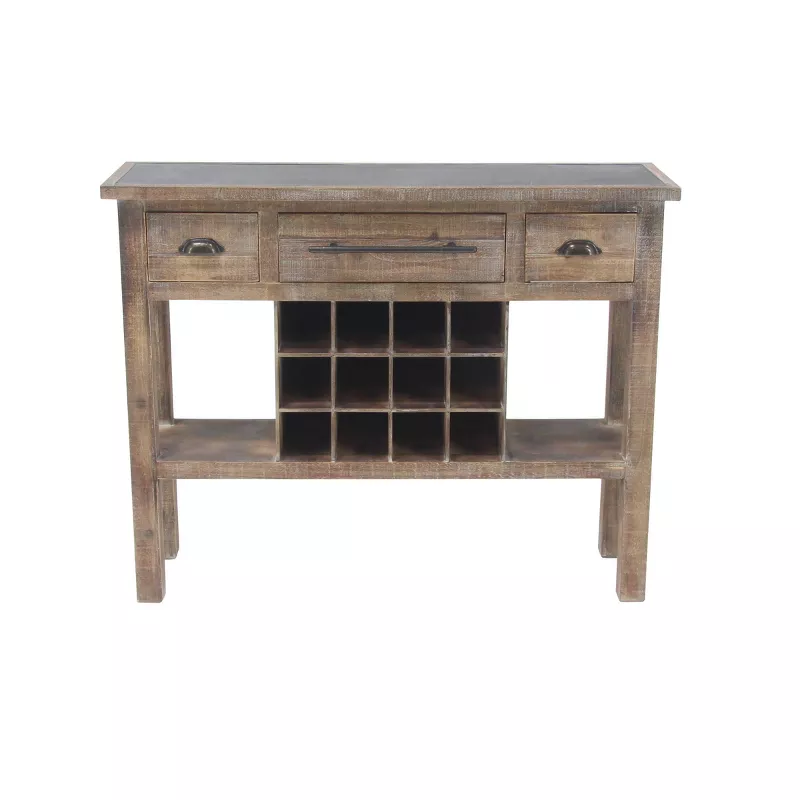 Distressed Farmhouse Wood Console Table Brown - Olivia & May